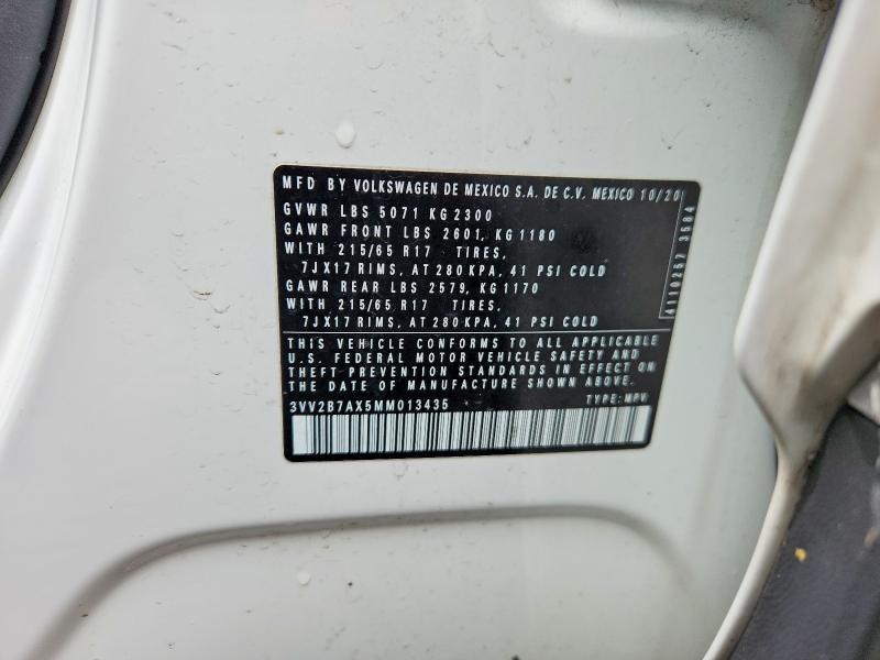 Aukcja sprzedaży 2021 Volkswagen Tiguan, vin: 3VV2B7AX5MM013435, numer aukcji: 50472606