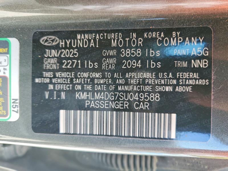 48517986 :رقم المزاد ، KMHLM4DG7SU049588 vin ، 2025 Hyundai Elantra مزاد بيع