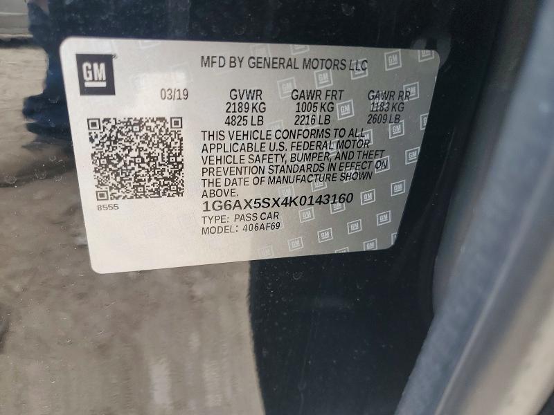 Продаж на аукціоні авто 2019 Cadillac Cts, vin: 1G6AX5SX4K0143160, номер лоту: 52036306
