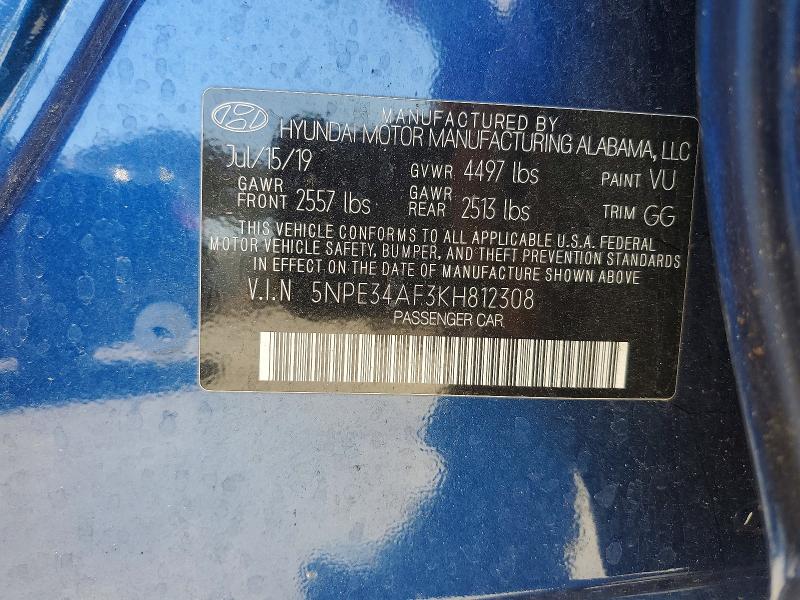 Продаж на аукціоні авто 2019 Hyundai Sonata, vin: 5NPE34AF3KH812308, номер лоту: 49557326