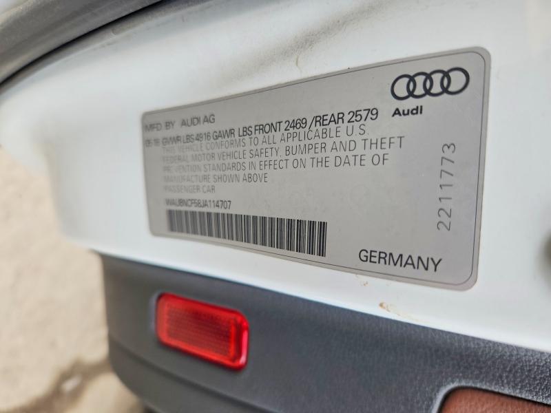 Продаж на аукціоні авто 2018 Audi A5, vin: WAUBNCF58JA114707, номер лоту: 51843586