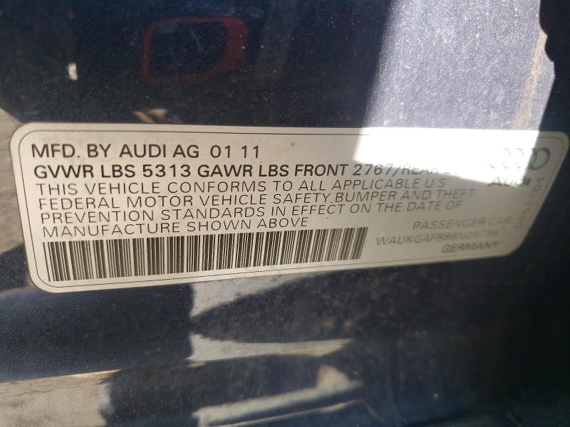 50910526 :رقم المزاد ، WAUKGAFB8BN057987 vin ، 2011 Audi A6 مزاد بيع