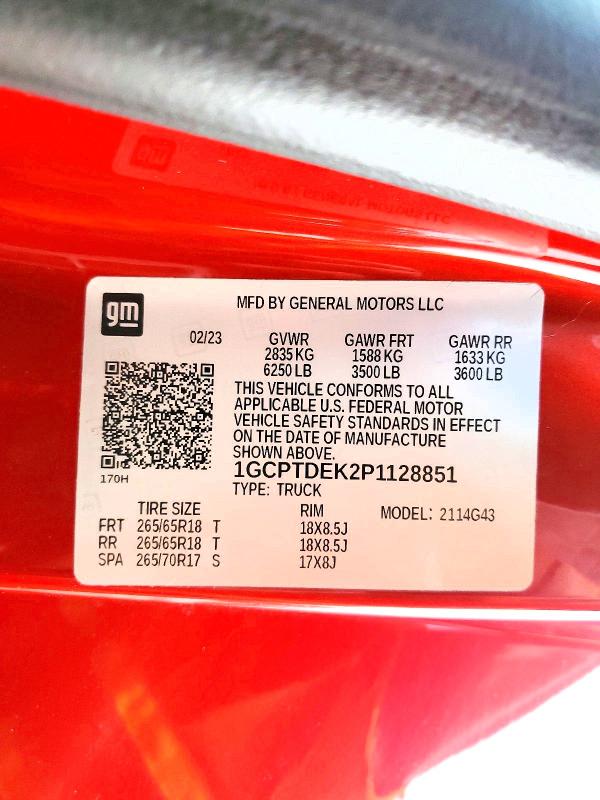 2023 Chevrolet Colorado მანქანა იყიდება აუქციონზე, vin: 1GCPTDEK2P1128851, აუქციონის ნომერი: 50773806