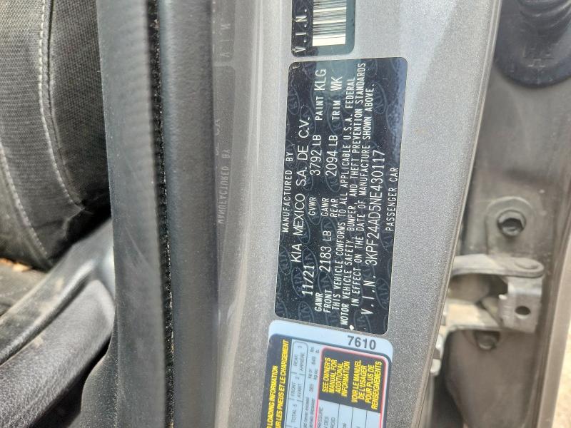 Продаж на аукціоні авто 2022 Kia Forte, vin: 3KPF24AD5NE430117, номер лоту: 50827496