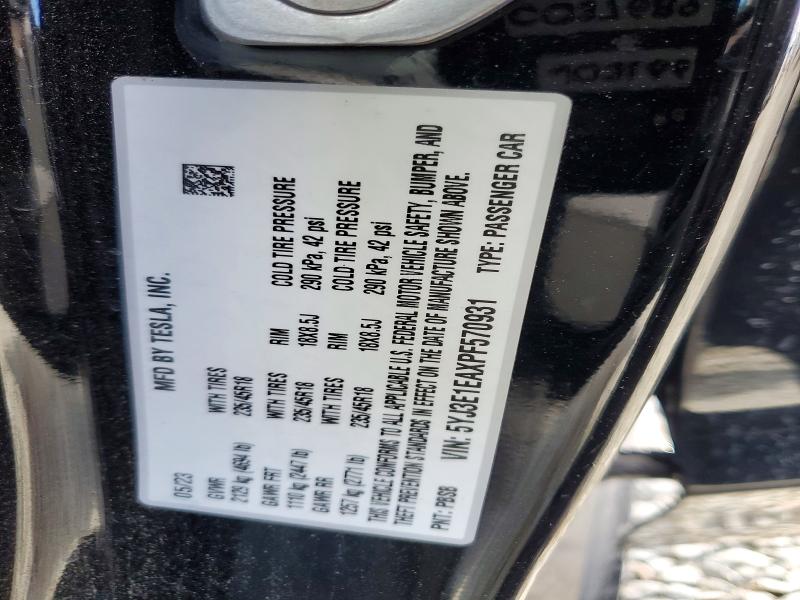 Aukcja sprzedaży 2023 Tesla Model 3, vin: 5YJ3E1EAXPF570931, numer aukcji: 49859996