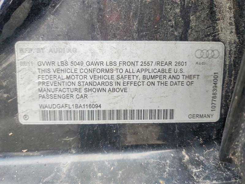 Aukcja sprzedaży 2011 Audi S4, vin: WAUDGAFL1BA116094, numer aukcji: 48435036