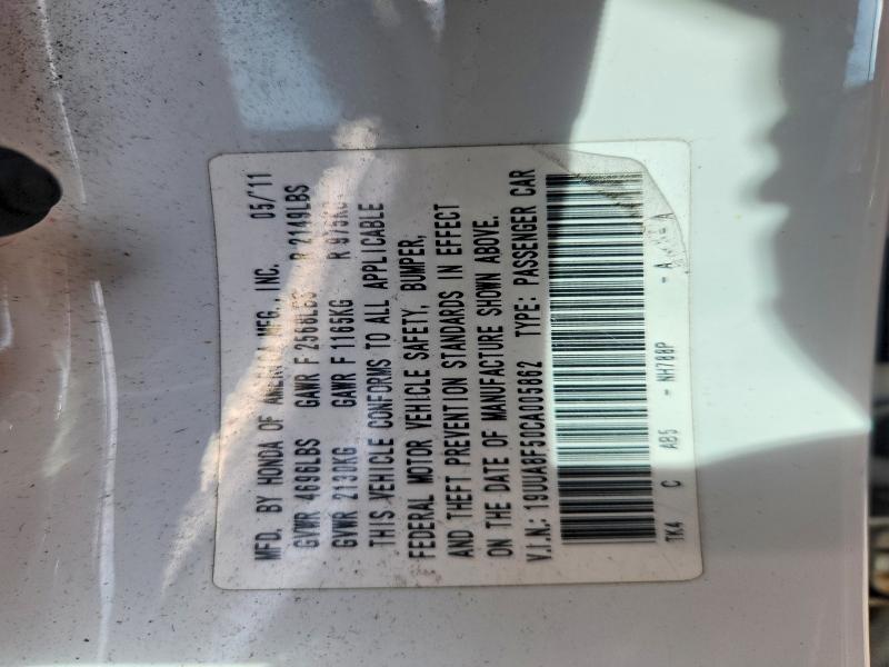 Aukcja sprzedaży 2012 Acura Tl, vin: 19UUA8F50CA005862, numer aukcji: 51065266