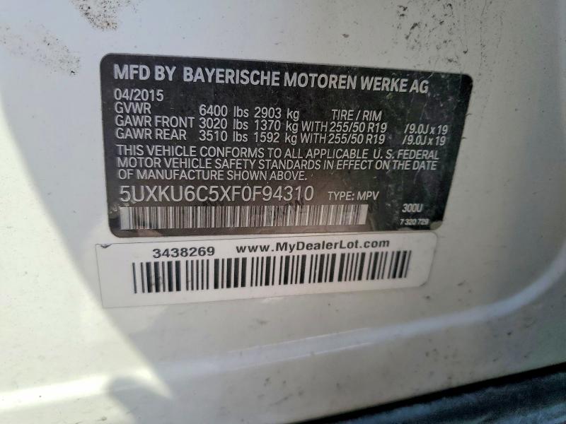 Aukcja sprzedaży 2015 Bmw X6, vin: 5UXKU6C5XF0F94310, numer aukcji: 50445616