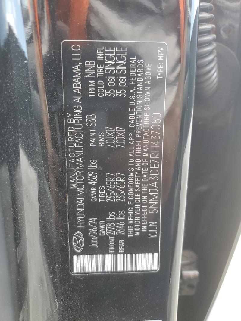 Aukcja sprzedaży 2024 Hyundai Tucson, vin: 5NMJA3DE7RH437080, numer aukcji: 49926866