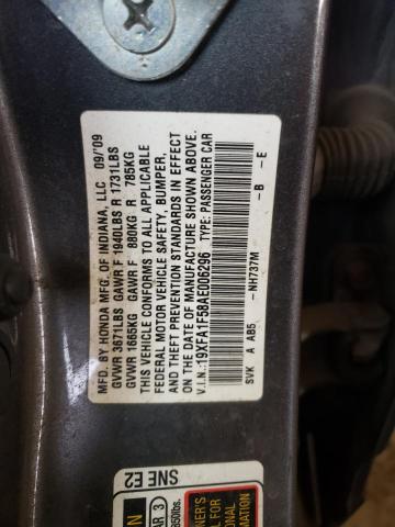 51493083 :رقم المزاد ، 19XFA1F58AE006296 vin ، 2010 Honda Civic Lx مزاد بيع