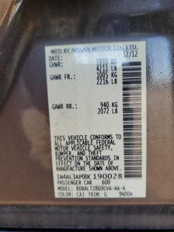 50680663 :رقم المزاد ، 1N4AL3AP0DC190028 vin ، 2013 Nissan Altima 2.5 مزاد بيع
