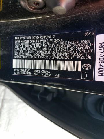 52715633 :رقم المزاد ، JTDBVRBD3GA000187 vin ، 2016 Toyota Mirai مزاد بيع