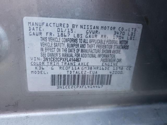 Продаж на аукціоні авто 2015 Nissan Versa Note S, vin: 3N1CE2CPXFL414467, номер лоту: 51185183
