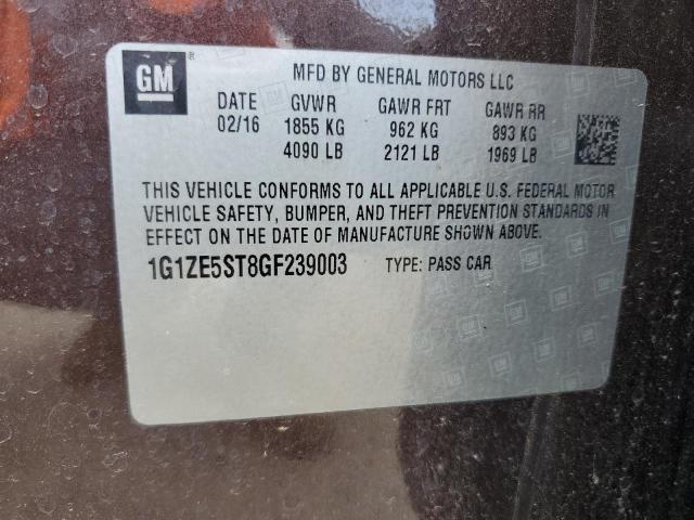 Продажа на аукционе авто 2016 Chevrolet Malibu Lt, vin: 1G1ZE5ST8GF239003, номер лота: 53592863