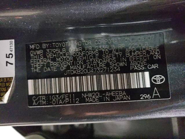 Продаж на аукціоні авто 2007 Toyota Prius, vin: JTDKB20U473271234, номер лоту: 51772403