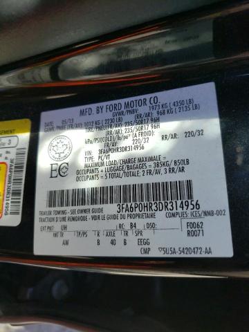 Продажа на аукционе авто 2013 Ford Fusion Se, vin: 3FA6P0HR3DR314956, номер лота: 52064663