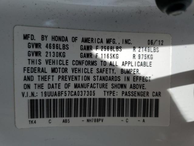 Aukcja sprzedaży 2012 Acura Tl, vin: 19UUA8F57CA037305, numer aukcji: 53645983