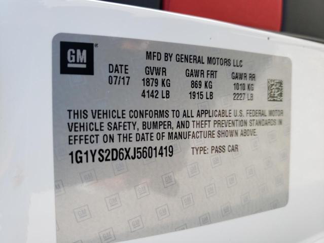 50172573 :رقم المزاد ، 1G1YS2D6XJ5601419 vin ، 2018 Chevrolet Corvette Z06 2lz مزاد بيع