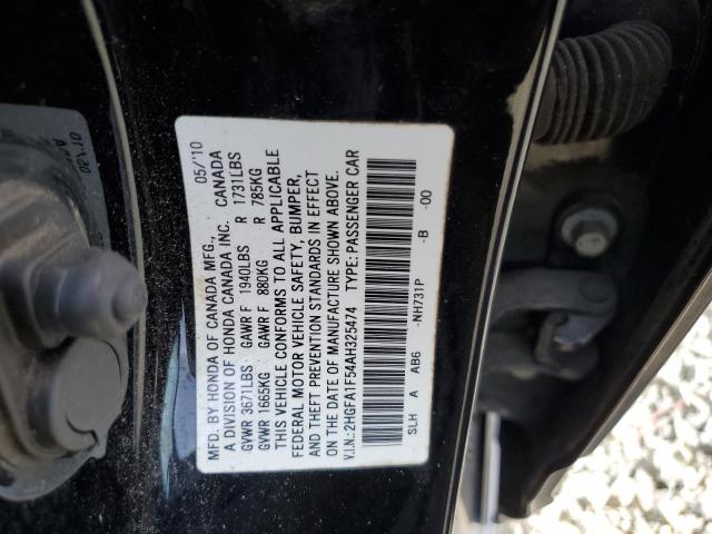 Продаж на аукціоні авто 2010 Honda Civic Lx, vin: 2HGFA1F54AH325474, номер лоту: 53588273