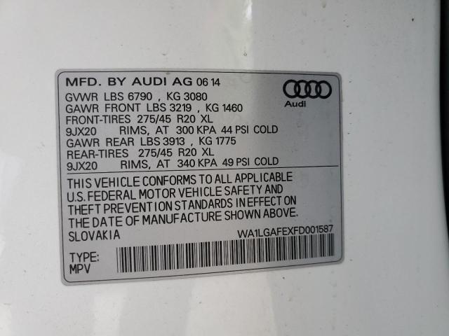 Продажа на аукционе авто 2015 Audi Q7 Premium Plus, vin: WA1LGAFEXFD001587, номер лота: 53579693