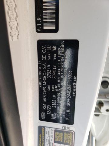 Продажа на аукционе авто 2021 Kia Forte Fe, vin: 3KPF24AD8ME316353, номер лота: 53878043