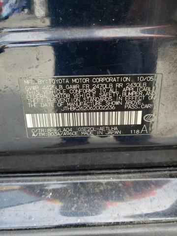 2006 Lexus Is 250 მანქანა იყიდება აუქციონზე, vin: JTHBK262062002236, აუქციონის ნომერი: 52386823