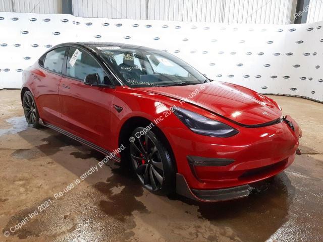 Aukcja sprzedaży 2020 Tesl Model 3 Pe, vin: 5YJ3F7EC6LF702725, numer aukcji: 43705643