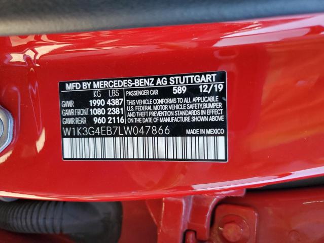Продажа на аукционе авто 2020 Mercedes-benz A 220, vin: W1K3G4EB7LW047866, номер лота: 49951233