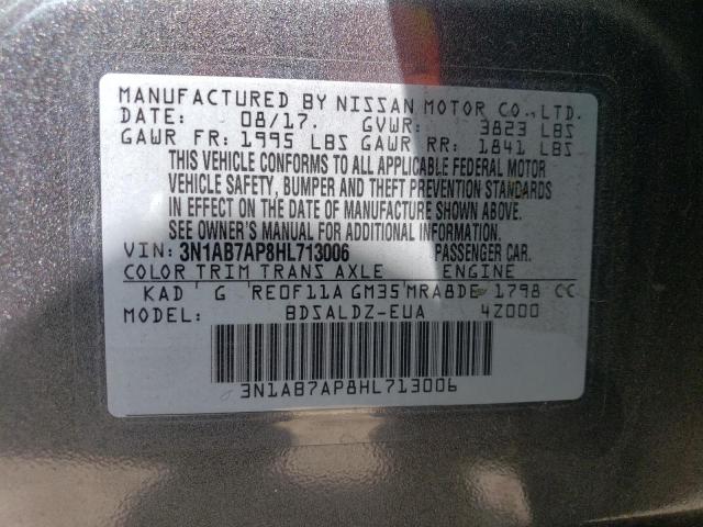 51880283 :رقم المزاد ، 3N1AB7AP8HL713006 vin ، 2017 Nissan Sentra S مزاد بيع
