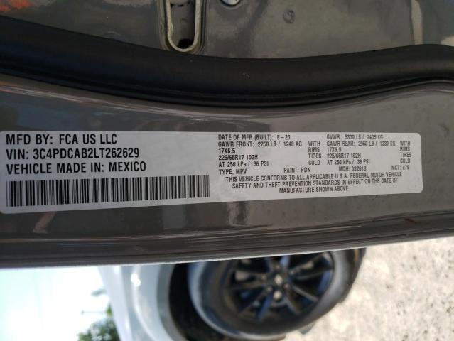52665923 :رقم المزاد ، 3C4PDCAB2LT262629 vin ، 2020 Dodge Journey Se مزاد بيع