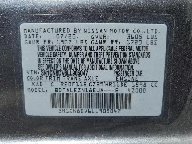 Aukcja sprzedaży 2020 Nissan Versa S, vin: 3N1CN8DV6LL905047, numer aukcji: 50998763