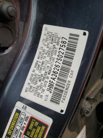 50800323 :رقم المزاد ، JHMFA36267S027587 vin ، 2007 Honda Civic Hybrid مزاد بيع