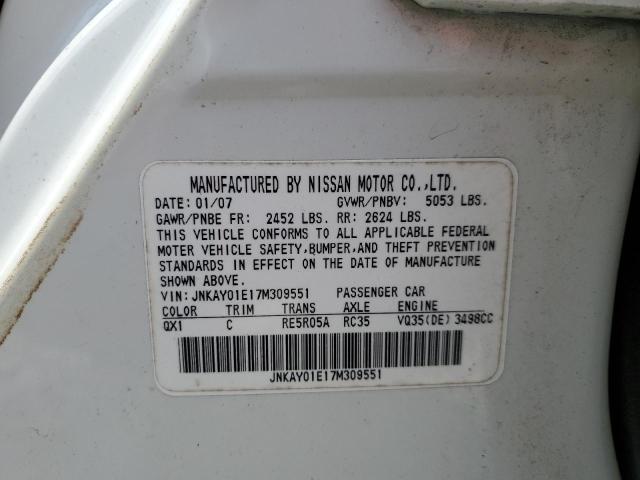 Aukcja sprzedaży 2007 Infiniti M35 Base, vin: JNKAY01E17M309551, numer aukcji: 52476673