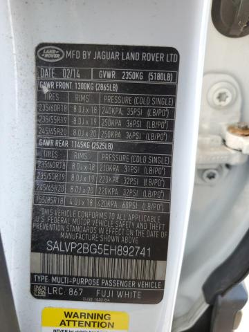 Продажа на аукционе авто 2014 Land Rover Range Rover Evoque Pure Plus, vin: SALVP2BG5EH892741, номер лота: 52809503