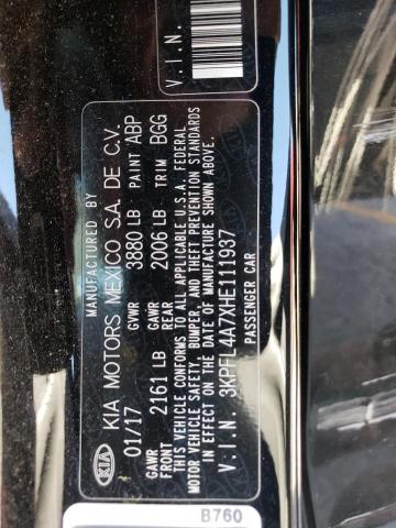 2017 Kia Forte Lx მანქანა იყიდება აუქციონზე, vin: 3KPFL4A7XHE111937, აუქციონის ნომერი: 50907973