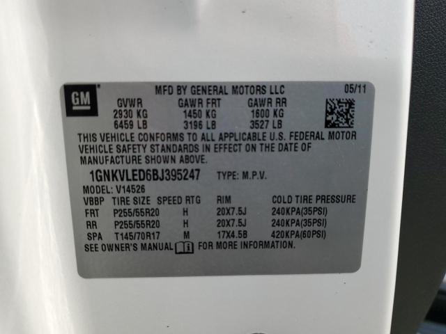 Продаж на аукціоні авто 2011 Chevrolet Traverse Ltz, vin: 1GNKVLED6BJ395247, номер лоту: 52724973
