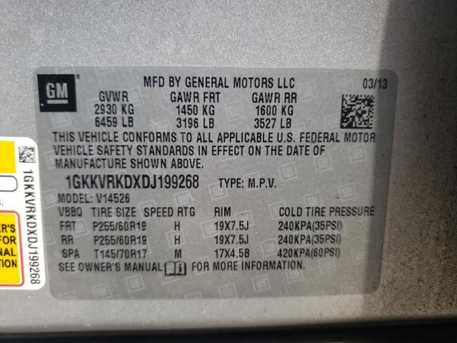 Aukcja sprzedaży 2013 Gmc Acadia Slt-1, vin: 1GKKVRKDXDJ199268, numer aukcji: 51939043
