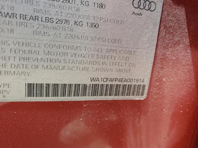 Продаж на аукціоні авто 2014 Audi Q5 Premium, vin: WA1CFAFP4EA001914, номер лоту: 50907283