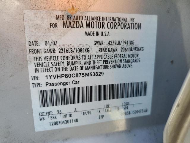 Aukcja sprzedaży 2007 Mazda 6 I, vin: 1YVHP80C875M53829, numer aukcji: 51610183