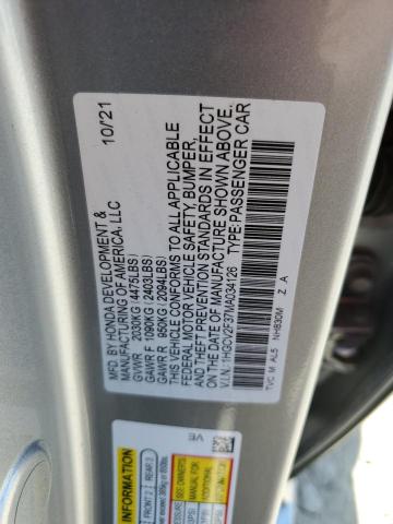 52807523 :رقم المزاد ، 1HGCV2F37MA034126 vin ، 2021 Honda Accord Sport مزاد بيع
