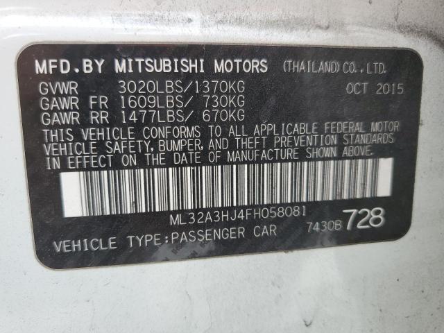 Продаж на аукціоні авто 2015 Mitsubishi Mirage De, vin: ML32A3HJ4FH058081, номер лоту: 53066053