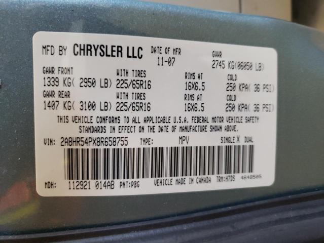 2008 Chrysler Town & Country Touring მანქანა იყიდება აუქციონზე, vin: 2A8HR54PX8R658755, აუქციონის ნომერი: 52726653