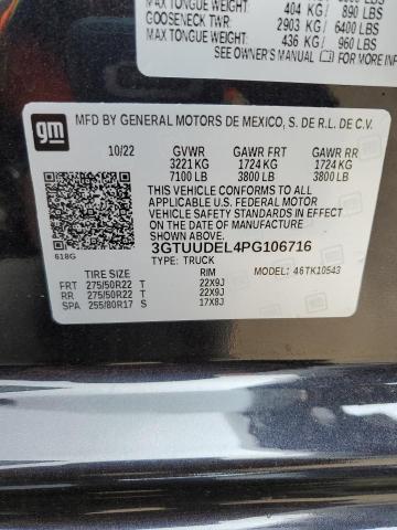 Aukcja sprzedaży 2023 Gmc Sierra K1500 Slt, vin: 3GTUUDEL4PG106716, numer aukcji: 52437613