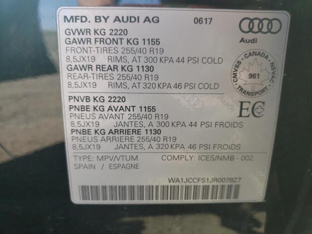 Продаж на аукціоні авто 2018 Audi Q3 Premium Plus, vin: WA1JCCFS1JR007827, номер лоту: 50790243