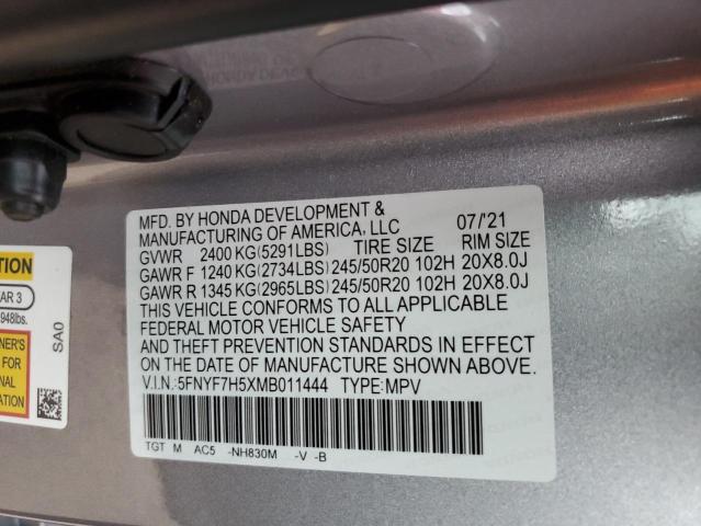 Продаж на аукціоні авто 2021 Honda Passport Exl, vin: 5FNYF7H5XMB011444, номер лоту: 52226033