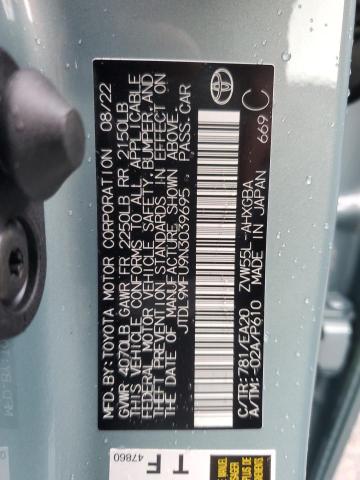 50684793 :رقم المزاد ، JTDL9MFU9N3039695 vin ، 2022 Toyota Prius Le مزاد بيع