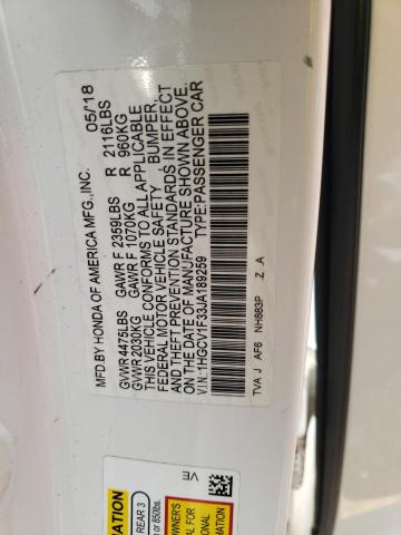 Aukcja sprzedaży 2018 Honda Accord Sport, vin: 1HGCV1F33JA189259, numer aukcji: 51463163