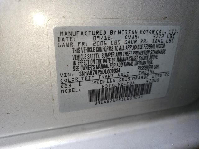 Aukcja sprzedaży 2013 Nissan Sentra S, vin: 3N1AB7AP5DL609034, numer aukcji: 54342563