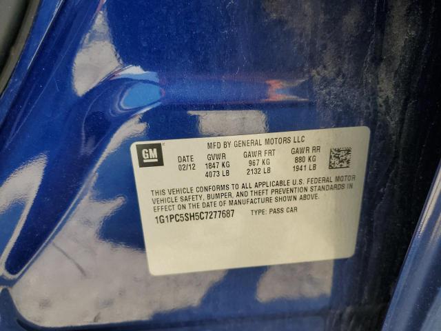 2012 Chevrolet Cruze Ls მანქანა იყიდება აუქციონზე, vin: 1G1PC5SH5C7277687, აუქციონის ნომერი: 53942893