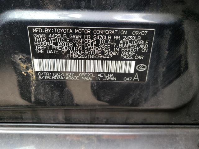 53596203 :رقم المزاد ، JTHBK262185055447 vin ، 2008 Lexus Is 250 مزاد بيع